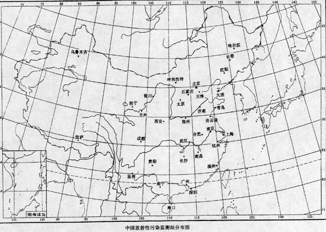 中國(guó)放射性污染監(jiān)測(cè)站分布圖